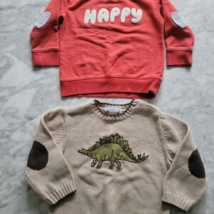 Janie and Jack Red and Beige Kids Sweatshirts